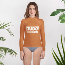 Youth Girls Judo Performance Rash Guard – Long Sleeve Training Apparel - Raw Sienna Exclusive Girls Judo Long Sleeve Rash Guard Youth