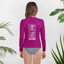 Youth Girls Judo Performance Shirt – Long Sleeve Compression Rash Guard- Fresh Eggplant Exclusive Girls Judo Long Sleeve Rash Guard Youth