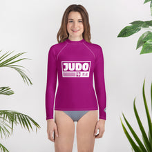 Youth Girls Judo Performance Shirt – Long Sleeve Compression Rash Guard- Fresh Eggplant Exclusive Girls Judo Long Sleeve Rash Guard Youth