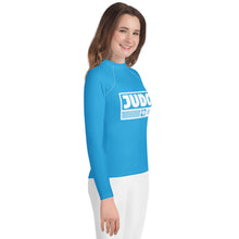 Youth Girls Judo Rash Guard – Long Sleeve Athletic Performance Top - Cyan Exclusive Girls Judo Long Sleeve Rash Guard Youth