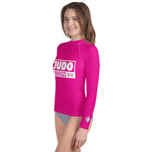 Youth Girls Judo Training Rash Guard – Long Sleeve Performance Shirt - Hollywood Cerise Exclusive Girls Judo Long Sleeve Rash Guard Youth