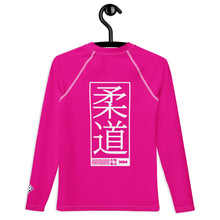 Youth Girls Judo Training Rash Guard – Long Sleeve Performance Shirt - Hollywood Cerise Exclusive Girls Judo Long Sleeve Rash Guard Youth