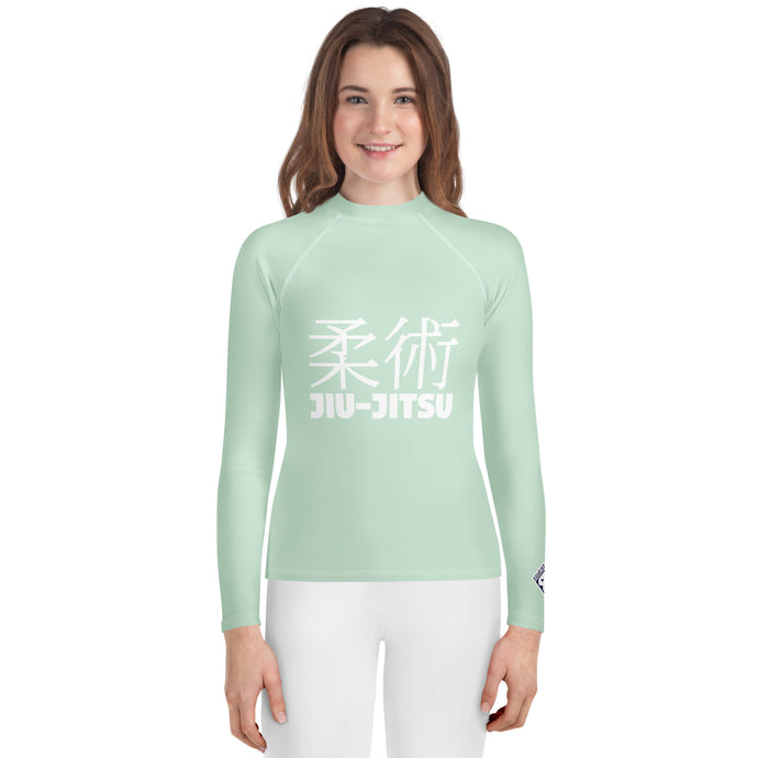 Youth Girls Long Sleeve BJJ Shirt – Classic Jiu-Jitsu Fit & Feel – Surf Crest