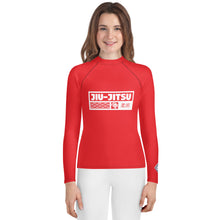 Youth Girls Long Sleeve Jiu-Jitsu Rash Guard – BJJ Training Shirt - Scarlet
