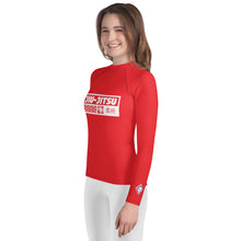 Youth Girls Long Sleeve Jiu-Jitsu Rash Guard – BJJ Training Shirt - Scarlet