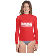 Youth Girls Long Sleeve Jiu-Jitsu Rash Guard – BJJ Training Shirt - Scarlet
