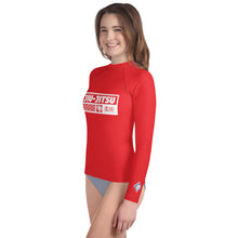 Youth Girls Long Sleeve Jiu-Jitsu Rash Guard – BJJ Training Shirt - Scarlet
