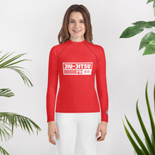 Youth Girls Long Sleeve Jiu-Jitsu Rash Guard – BJJ Training Shirt - Scarlet