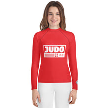 Youth Girls Long Sleeve Judo Rash Guard – Kids Martial Arts Training Shirt - Scarlet Exclusive Girls Judo Long Sleeve Rash Guard Youth
