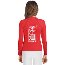 Youth Girls Long Sleeve Judo Rash Guard – Kids Martial Arts Training Shirt - Scarlet Exclusive Girls Judo Long Sleeve Rash Guard Youth