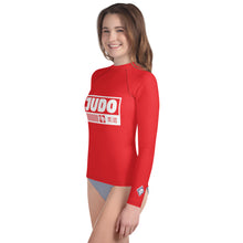 Youth Girls Long Sleeve Judo Rash Guard – Kids Martial Arts Training Shirt - Scarlet Exclusive Girls Judo Long Sleeve Rash Guard Youth