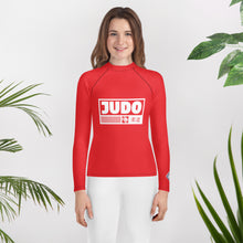 Youth Girls Long Sleeve Judo Rash Guard – Kids Martial Arts Training Shirt - Scarlet Exclusive Girls Judo Long Sleeve Rash Guard Youth