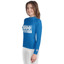 Youth Girls Long Sleeve Judo Rash Guard – Martial Arts Compression Shirt - Azul Exclusive Girls Judo Long Sleeve Rash Guard Youth