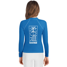 Youth Girls Long Sleeve Judo Rash Guard – Martial Arts Compression Shirt - Azul Exclusive Girls Judo Long Sleeve Rash Guard Youth