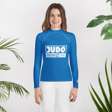 Youth Girls Long Sleeve Judo Rash Guard – Martial Arts Compression Shirt - Azul Exclusive Girls Judo Long Sleeve Rash Guard Youth