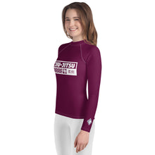 Youth Girls Long Sleeve Martial Arts Rash Guard – BJJ & MMA Training - Tyrian Purple Exclusive Girls Jiu-Jitsu Long Sleeve Rash Guard Youth