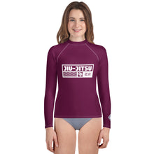 Youth Girls Long Sleeve Martial Arts Rash Guard – BJJ & MMA Training - Tyrian Purple Exclusive Girls Jiu-Jitsu Long Sleeve Rash Guard Youth