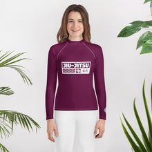 Youth Girls Long Sleeve Martial Arts Rash Guard – BJJ & MMA Training - Tyrian Purple Exclusive Girls Jiu-Jitsu Long Sleeve Rash Guard Youth