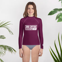 Youth Girls Long Sleeve Martial Arts Rash Guard – BJJ & MMA Training - Tyrian Purple Exclusive Girls Jiu-Jitsu Long Sleeve Rash Guard Youth