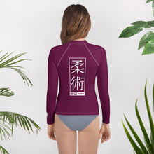 Youth Girls Long Sleeve Martial Arts Rash Guard – BJJ & MMA Training - Tyrian Purple Exclusive Girls Jiu-Jitsu Long Sleeve Rash Guard Youth