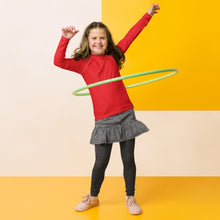 Youth Girls Long Sleeve Rash Guard – Solid Color Performance Fit – Scarlet