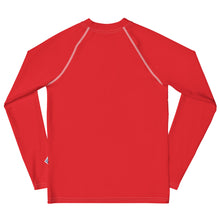 Youth Girls Long Sleeve Rash Guard – Solid Color Performance Fit – Scarlet
