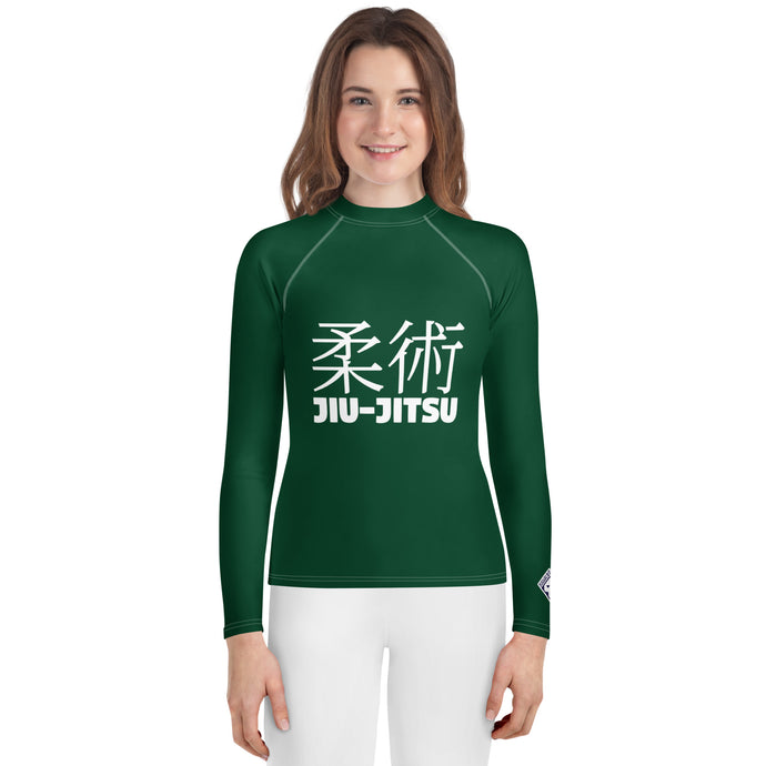 Youth Girls Long Sleeve Rash Guard – Timeless Jiu-Jitsu Design – Sherwood Forest