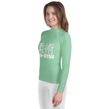 Youth Girls Long Sleeve Rash Guard – Traditional BJJ Style – Vista Blue