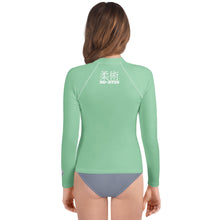 Youth Girls Long Sleeve Rash Guard – Traditional BJJ Style – Vista Blue