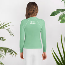 Youth Girls Long Sleeve Rash Guard – Traditional BJJ Style – Vista Blue