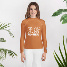 Youth Girls Martial Arts Rash Guard – Classic BJJ Long Sleeve Wear – Raw Sienna