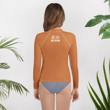 Youth Girls Martial Arts Rash Guard – Classic BJJ Long Sleeve Wear – Raw Sienna