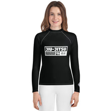 Youth Girls Premium BJJ Rash Guard – Long Sleeve No-Gi Training Top - Noir Exclusive Girls Jiu-Jitsu Long Sleeve Rash Guard Youth