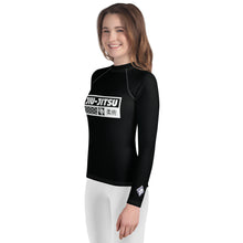 Youth Girls Premium BJJ Rash Guard – Long Sleeve No-Gi Training Top - Noir Exclusive Girls Jiu-Jitsu Long Sleeve Rash Guard Youth
