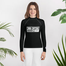 Youth Girls Premium BJJ Rash Guard – Long Sleeve No-Gi Training Top - Noir Exclusive Girls Jiu-Jitsu Long Sleeve Rash Guard Youth