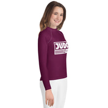 Youth Girls Premium Judo Rash Guard – Long Sleeve Athletic Training Shirt - Tyrian Purple Exclusive Girls Judo Long Sleeve Rash Guard Youth