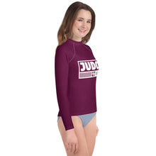 Youth Girls Premium Judo Rash Guard – Long Sleeve Athletic Training Shirt - Tyrian Purple Exclusive Girls Judo Long Sleeve Rash Guard Youth
