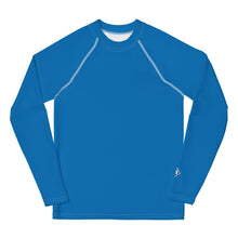Youth Girls Rash Guard – Long Sleeve Solid Color for Sports & Swim – Azul