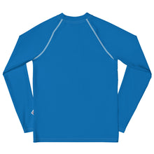 Youth Girls Rash Guard – Long Sleeve Solid Color for Sports & Swim – Azul