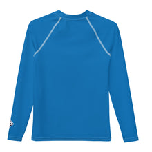 Youth Girls Rash Guard – Long Sleeve Solid Color for Sports & Swim – Azul