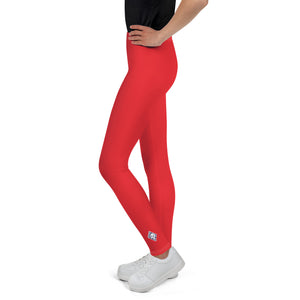 Youth Girls Solid Color Leggings – Soft, Stretchy & Stylish - Scarlet