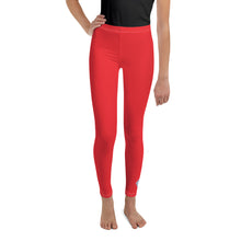 Youth Girls Solid Color Leggings – Soft, Stretchy & Stylish - Scarlet