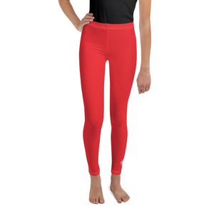 Youth Girls Solid Color Leggings – Soft, Stretchy & Stylish - Scarlet