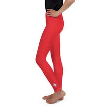 Youth Girls Solid Color Leggings – Soft, Stretchy & Stylish - Scarlet