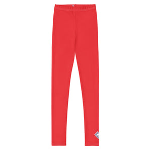 Youth Girls Solid Color Leggings – Soft, Stretchy & Stylish - Scarlet