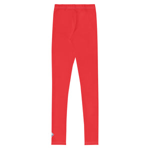 Youth Girls Solid Color Leggings – Soft, Stretchy & Stylish - Scarlet