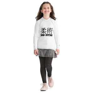 Youth Girls Training Rash Guard – Classic Long Sleeve Jiu-Jitsu Shirt – Snow