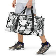 Black and White Graffiti Clouds Sports Duffle Bag - Perfect for Gym and Travel - Soldier Complex
