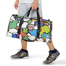 Eye-Catching CMYK Graffiti Clouds Sports Duffle Bag for Gym and Travel - Soldier Complex