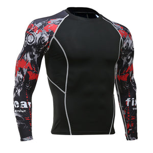 Motor City Madness Black Long Sleeve No Gi BJJ Compression Rash Guard for Jiu Jitsu, MMA, Grappling and Wrestling Long Sleeve Rash Guard